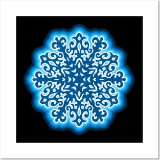 Blue Snowflake Posters and Art